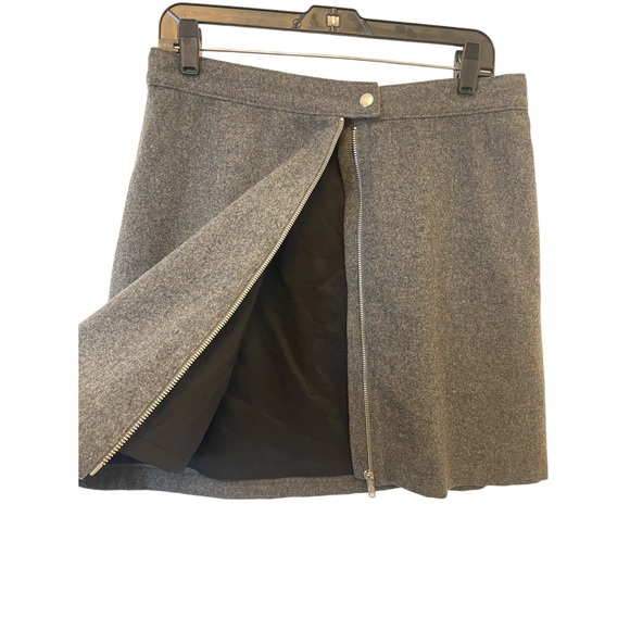 Madewell Grey Wool Blend Zip Front Skirt Size 10 - Picture 3 of 9